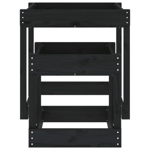 vidaXL Stoly na piesok 2 ks čierne masívna borovica – Obrázok 5