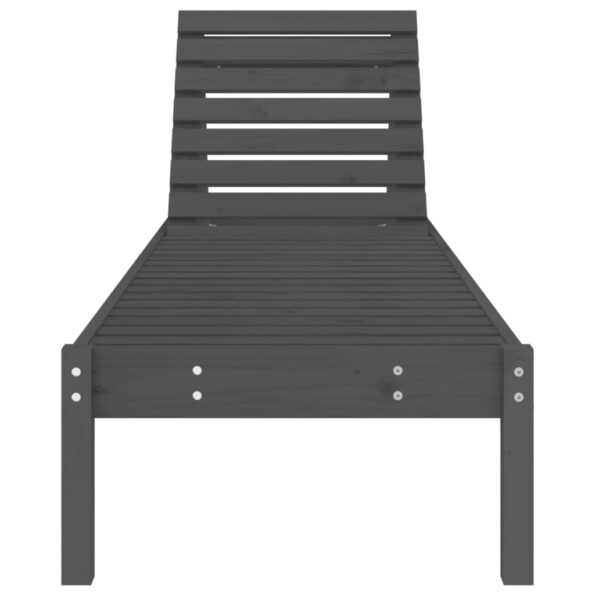 vidaXL Lehátko na opaľovanie sivé 199,5x60x74 cm masívna borovica – Obrázok 3