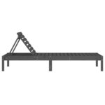 vidaXL Lehátko na opaľovanie sivé 199,5x60x74 cm masívna borovica – Obrázok 4