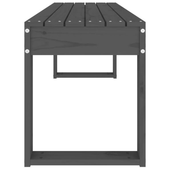 vidaXL Záhradná lavica sivá 110x38x45 cm masívna borovica – Obrázok 4