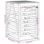 vidaXL Úložný box pre odpadkový kôš sivý 84x90x128,5cm masív. borovica – Obrázok 12