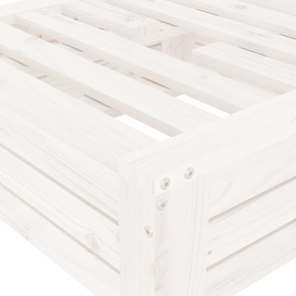 vidaXL Kryt na stojan na slnečník biely masívna borovica – Obrázok 7