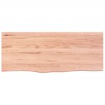 vidaXL Nástenná polica svetlohnedá 100x40x2 cm ošetrený dubový masív – Obrázok 2