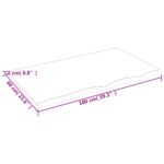 vidaXL Nástenná polica tmavohnedá 100x60x2 cm ošetrený dubový masív – Obrázok 4