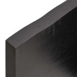 vidaXL Nástenná polica tmavohnedá 180x60x(2-4)cm ošetrený dubový masív – Obrázok 4