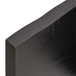 vidaXL Nástenná polica tmavohnedá 180x60x(2-4)cm ošetrený dubový masív – Obrázok 7