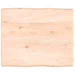 vidaXL Stolová doska 60x50x6 cm, neošetrený dubový masív, živé hrany