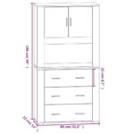 vidaXL Vysoká skrinka sivý dub sonoma spracované drevo – Obrázok 12