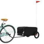vidaXL Vozík za bicykel, čierny 30 kg, železo – Obrázok 3