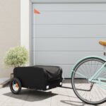 vidaXL Vozík za bicykel, čierny 30 kg, železo