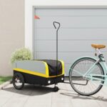 vidaXL Vozík za bicykel, čierno žltý 45 kg, železo