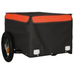 vidaXL Vozík za bicykel, čierno oranžový 30 kg, železo – Obrázok 4