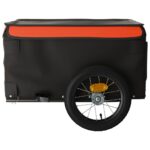 vidaXL Vozík za bicykel, čierno oranžový 30 kg, železo – Obrázok 7