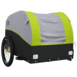 vidaXL Vozík za bicykel, čierno zelený 45 kg, železo – Obrázok 4