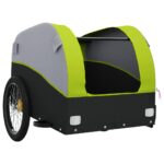 vidaXL Vozík za bicykel, čierno zelený 45 kg, železo – Obrázok 5