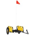 vidaXL Príves na bicykel, žltý, oxfordská látka, železo – Obrázok 2