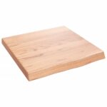 vidaXL Kúpeľňová doska bledohnedá 40x40x(2-4) cm ošetrený masív – Obrázok 2