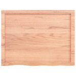 vidaXL Kúpeľňová doska bledohnedá 80x60x4 cm ošetrený masív – Obrázok 6