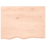 vidaXL Stolová doska 80x60x2 cm neošetrený dubový masív – Obrázok 3