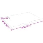 vidaXL Stolová doska 80x60x2 cm neošetrený dubový masív – Obrázok 5