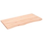 vidaXL Stolová doska 100x50x(2-4) cm neošetrený dubový masív – Obrázok 2
