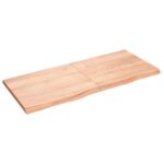 vidaXL Stolová doska bledohnedá 140x60x(2-4) cm ošetrený masívny dub – Obrázok 2