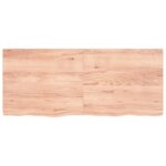 vidaXL Stolová doska bledohnedá 140x60x(2-4) cm ošetrený masívny dub – Obrázok 3