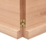 vidaXL Stolová doska bledohnedá 140x60x(2-4) cm ošetrený masívny dub – Obrázok 5