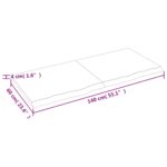 vidaXL Stolová doska bledohnedá 140x60x(2-4) cm ošetrený masívny dub – Obrázok 6