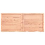 vidaXL Stolová doska bledohnedá 140x60x(2-4) cm ošetrený masívny dub – Obrázok 7
