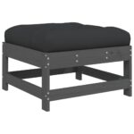 vidaXL 7-dielna záhradná sedacia súprava s vankúšmi sivá masívne drevo – Obrázok 7