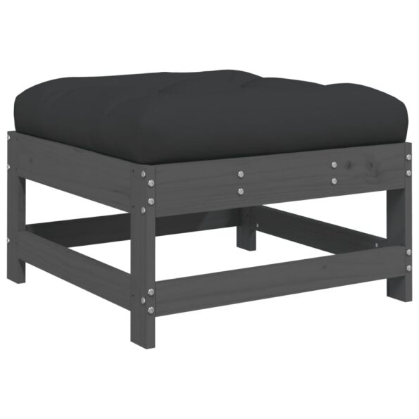 vidaXL 7-dielna záhradná sedacia súprava s vankúšmi sivá masívne drevo – Obrázok 7