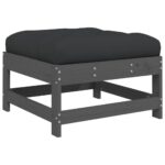 vidaXL 7-dielna záhradná sedacia súprava s vankúšmi sivá masívne drevo – Obrázok 6