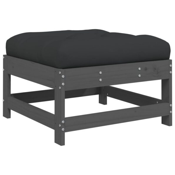 vidaXL 7-dielna záhradná sedacia súprava s vankúšmi sivá masívne drevo – Obrázok 6