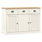 vidaXL Komoda so zásuvkami VIGO 113x40x75 cm biela borovicový masív – Obrázok 2