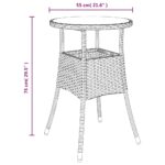 vidaXL 3-dielna záhradná bistro súprava s vankúšmi sivá polyratan – Obrázok 8