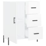 vidaXL Komoda lesklá biela 69,5x34x90 cm spracované drevo – Obrázok 6