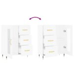 vidaXL Komoda biela 69,5x34x90 cm kompozitné drevo – Obrázok 9
