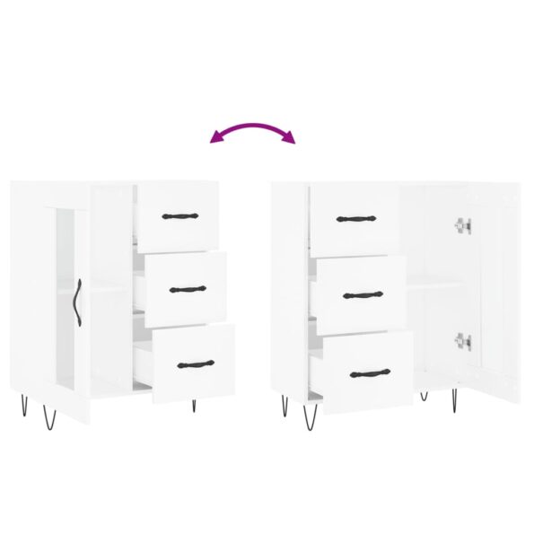 vidaXL Komoda biela 69,5x34x90 cm kompozitné drevo – Obrázok 9