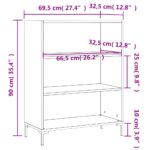 vidaXL Knižnica sivá sonoma 69,5x32,5x90 cm kompozitné drevo – Obrázok 9
