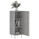 vidaXL Komoda sivý dub sonoma 34,5x34x90 cm spracované drevo – Obrázok 4