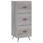 vidaXL Komoda sivý dub sonoma 34,5x34x90 cm spracované drevo – Obrázok 2