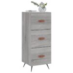 vidaXL Komoda sivý dub sonoma 34,5x34x90 cm spracované drevo – Obrázok 3