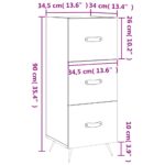 vidaXL Komoda sivý dub sonoma 34,5x34x90 cm spracované drevo – Obrázok 12