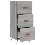 vidaXL Komoda sivý dub sonoma 34,5x34x90 cm spracované drevo – Obrázok 5