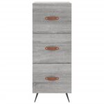 vidaXL Komoda sivý dub sonoma 34,5x34x90 cm spracované drevo – Obrázok 6