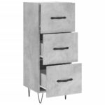 vidaXL Komoda betónovo sivá 34,5x34x90 cm spracované drevo – Obrázok 5