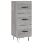 vidaXL Komoda sivý dub sonoma 34,5x34x90 cm spracované drevo – Obrázok 2