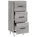 vidaXL Komoda sivý dub sonoma 34,5x34x90 cm spracované drevo – Obrázok 5