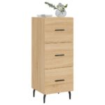 vidaXL Komoda dub sonoma 34,5x34x90 cm spracované drevo – Obrázok 3